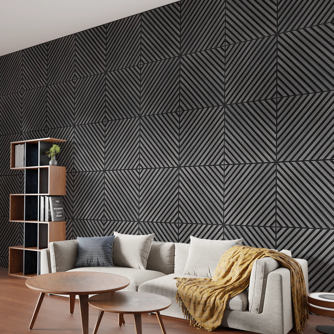 ACOUSTICA SQUARE DIAGONAL Panels | Premium Soundproofing & Interior Decor | 21.75” x 21.75” | Covers 3.28 sq. ft.