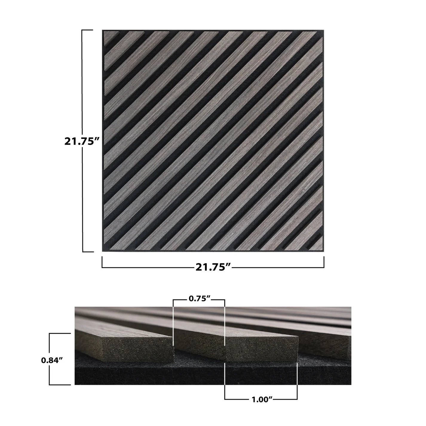 ACOUSTICA SQUARE DIAGONAL Panels | Premium Soundproofing & Interior Decor | 21.75” x 21.75” | Covers 3.28 sq. ft.